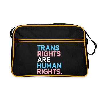 Pride Month LGBT - Trans Rights Are Human Rights - Retro Bag - black/gold - Front