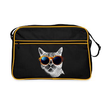 Cool cat vibes - Retro Bag - black/gold - Front