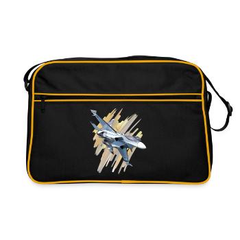 Avion de chasse au design dynamique - Sac Retro - noir/or - Devant
