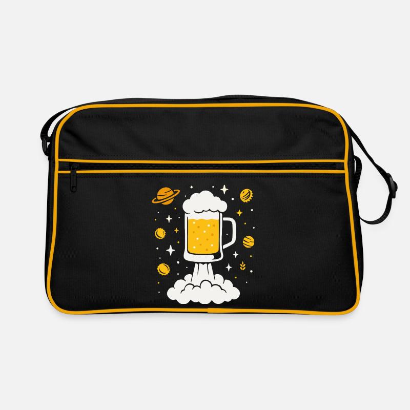 Bier-Rakete im All Retro Tasche