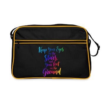 Inspirational Quote with Starry Gradient - Retro Bag - black/gold - Front