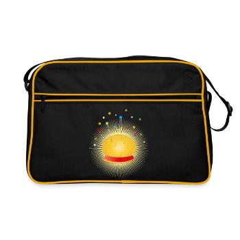 Pelote à épingles lumineuse – Motif de couture créatif - Sac Retro - noir/or - Devant