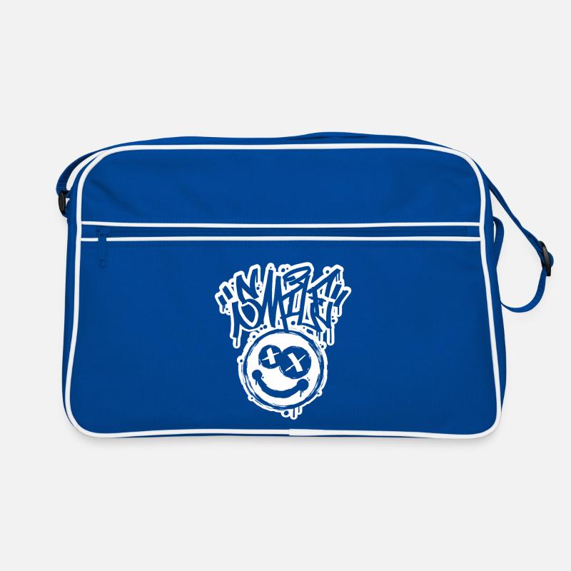 Lächeln Gesicht Graphitti-Buchstaben Retro Tasche