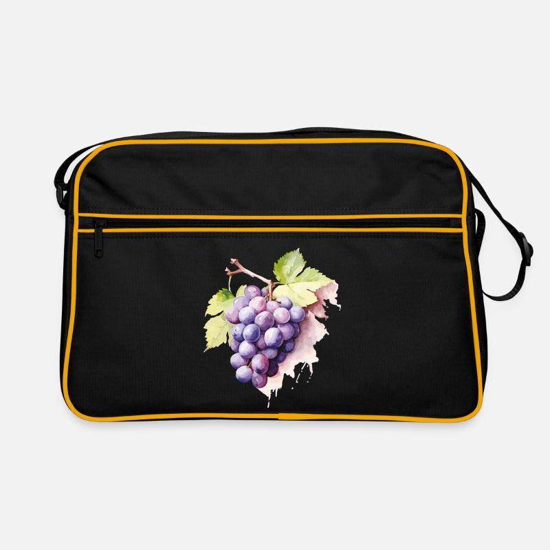 Grappe d’aquarelle de raisins Sac Retro