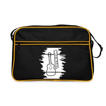 Michael jouant de la guitare - Sac Retro - noir/or - Devant