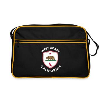 California Bear Shield Logo - Retro Bag - black/gold - Front