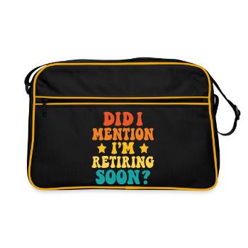 Ruhestand Bald – Witziges Statement - Retro Tasche - Schwarz/Gold - Vorne