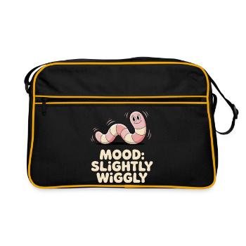 Slightly wobbly | Worm Mood - Retro Bag - black/gold - Front