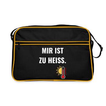 Mir ist zu heiß.  - Retro Tasche - Schwarz/Gold - Vorne