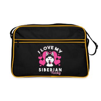 Husky sibérien - Sac Retro - noir/or - Devant