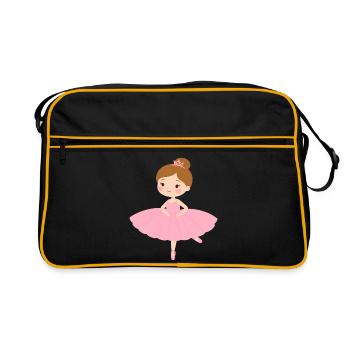 Petite ballerine en tutu rose – Décoration de danse - Sac Retro - noir/or - Devant