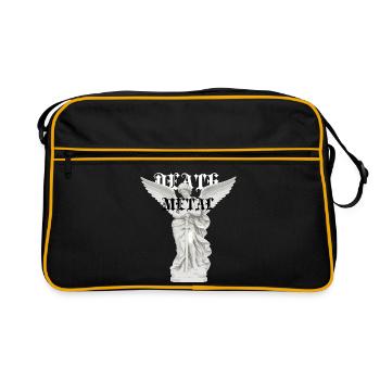 Winged Angel Statue Metal Typography - Retro Bag - black/gold - Front