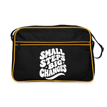 Small Steps Big Changes - Retro Tasche - Schwarz/Gold - Vorne