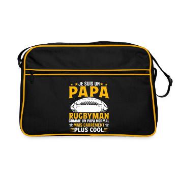 Je suis un papa rugbyman - Sac Retro - noir/or - Devant