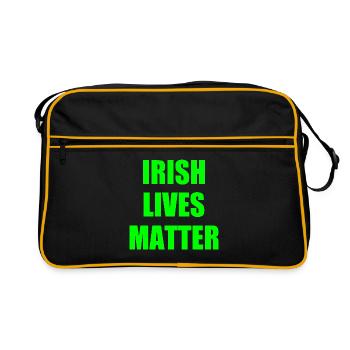 Irish lives matter - Retro Tasche - Schwarz/Gold - Vorne