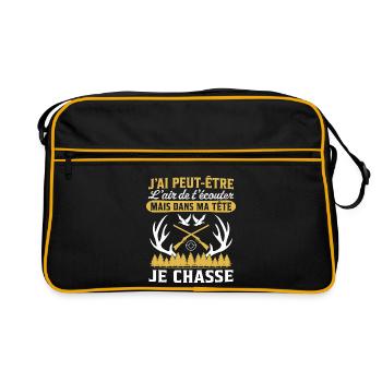 Dans ma tête je chasse - Sac Retro - noir/or - Devant