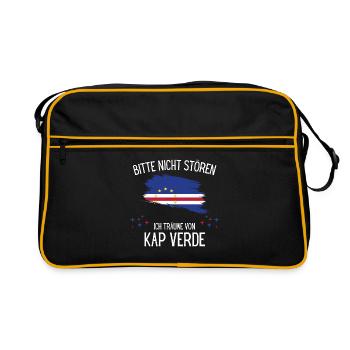Bitte nicht stören ich träume von Kap Verde - Retro Tasche - Schwarz/Gold - Vorne