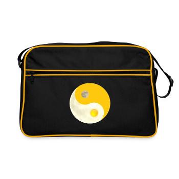 Symbole Ying Yang comme le soleil et la lune - Sac Retro - noir/or - Devant