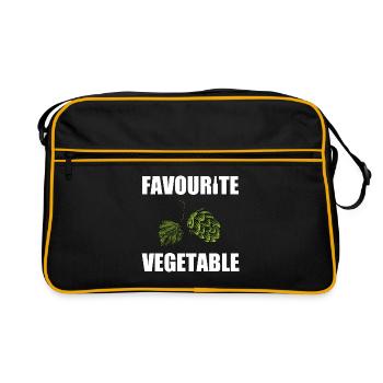 Légumes préférés Houblon alcool bière drôle - Sac Retro - noir/or - Devant