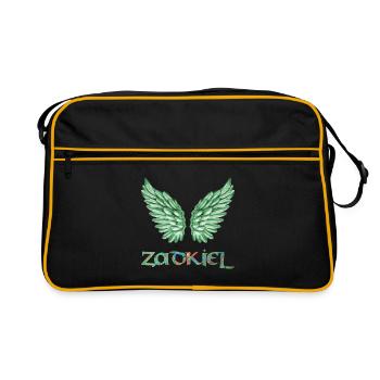 engel zadkiel e 4 - Retro Tasche - Schwarz/Gold - Vorne