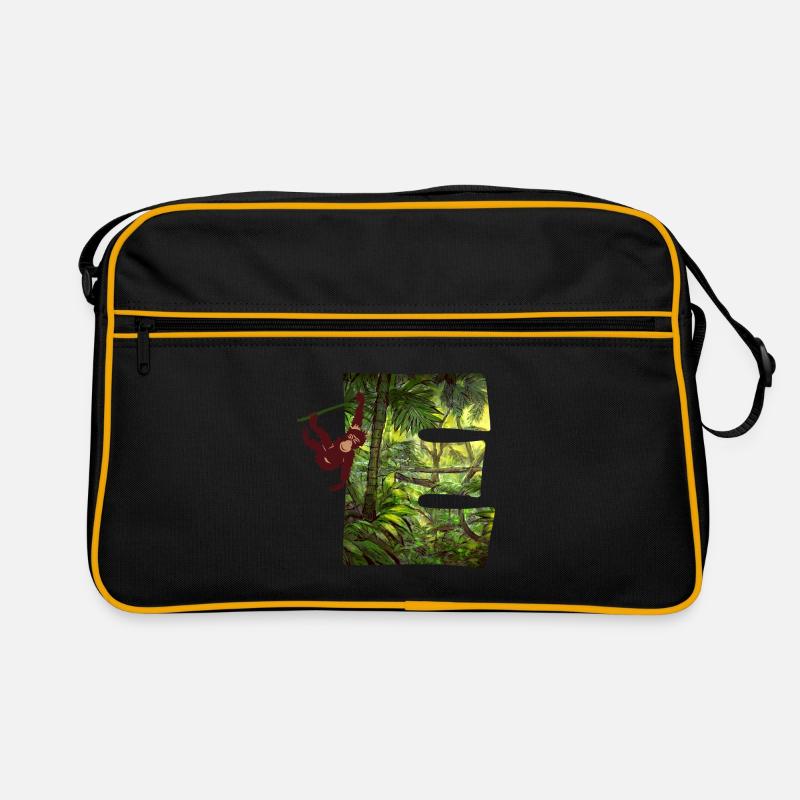 jungle with monkey e Retro Bag