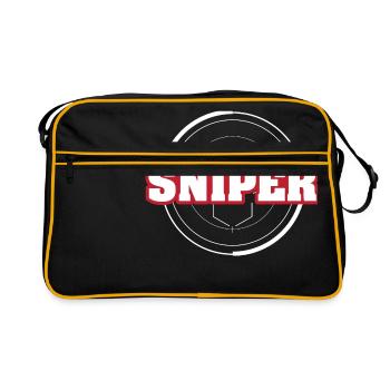 Gamer Sniper - Retro Tasche - Schwarz/Gold - Vorne