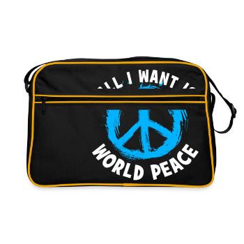 Je ne veux que la paix mondiale - Sac Retro - noir/or - Devant