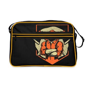 BOIS SAW BOINSAW CADEAU FOREST FÖRSTER PROFESSION - Sac Retro - noir/or - Devant