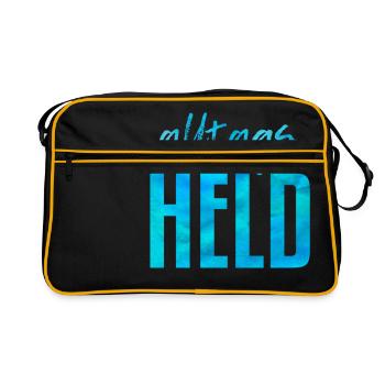 Alltags Held - Retro Tasche - Schwarz/Gold - Vorne