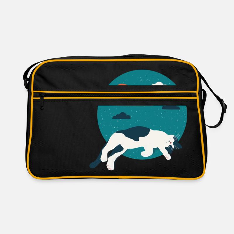 Süße Katze liegt vor Himmel Geschenk Idee Retro Tasche