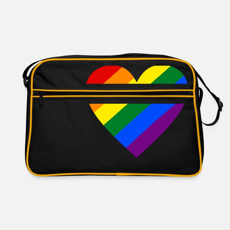 Regenbogen Herz Retro Tasche