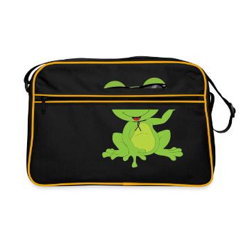 Cute little frog green sunglasses for kids - Retro Bag - black/gold - Front