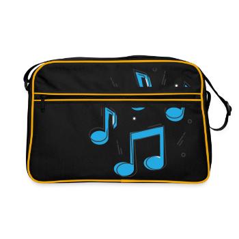 Cartoon music note - Retro Bag - black/gold - Front