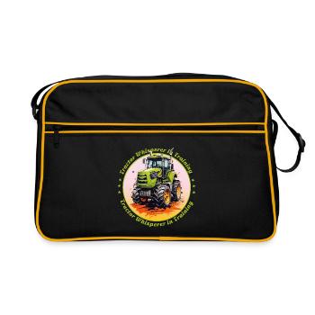 Traktorflüsterer in der Ausbildung - Retro Tasche - Schwarz/Gold - Vorne