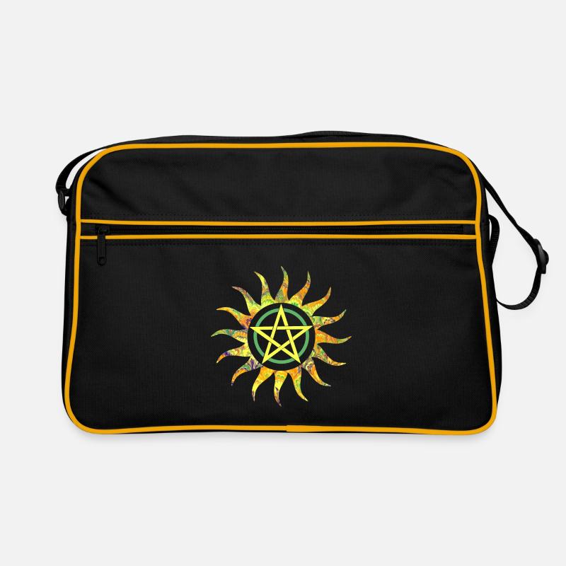 pentagramm in sonne e 258 Retro Tasche