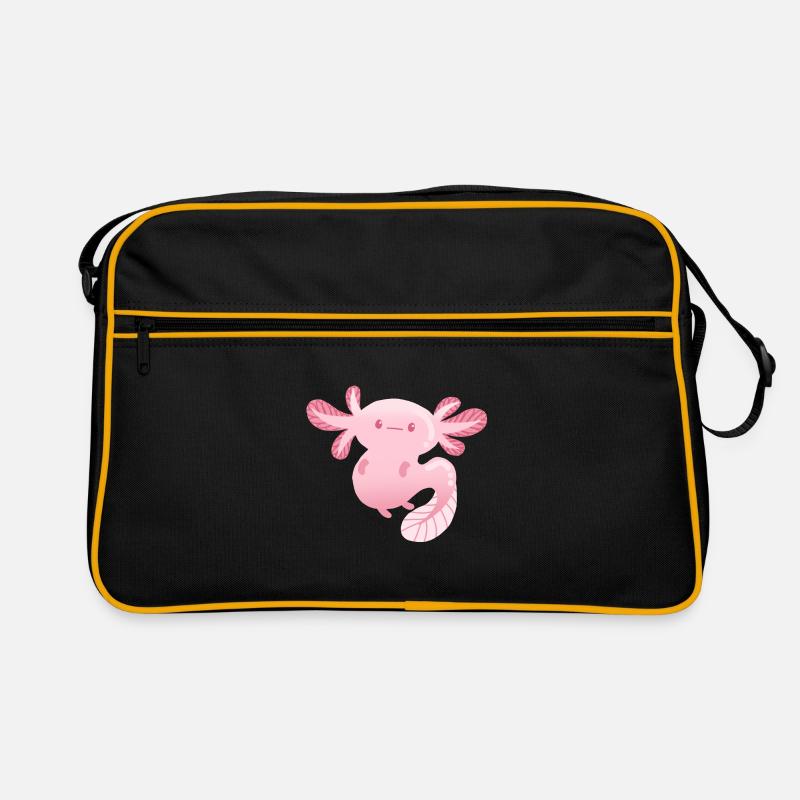 Axolotl - Retro Tasche - Schwarz/Gold