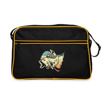Pêcheur de poisson - Sac Retro - noir/or - Devant