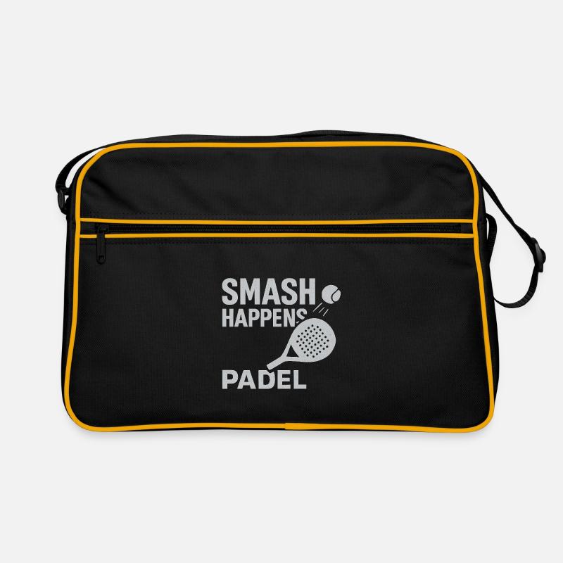 Smash Happens Padel - Retro Tasche - Schwarz/Gold