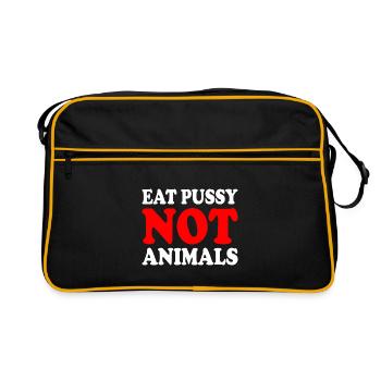 Eat pussy not animals - Sac Retro - noir/or - Devant