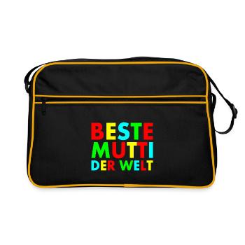 Beste mutti der welt - Retro Tasche - Schwarz/Gold - Vorne