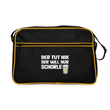 Der Tut Nix Pfälzer Schorle Lustig Pälzer Geschenk - Retro Tasche - Schwarz/Gold - Vorne