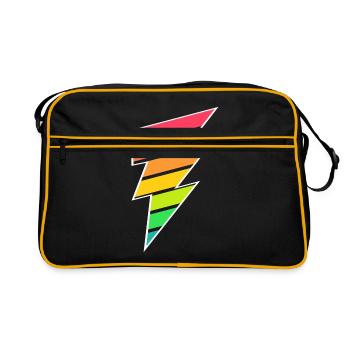 Colorful Lightning - Retro Bag - black/gold - Front