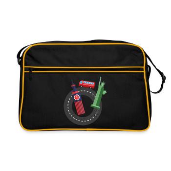 Voyage | Vacances | Idée cadeau - Sac Retro - noir/or - Devant