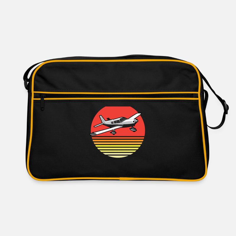 Luftfahrt Piper Retro - Retro Tasche - Schwarz/Gold