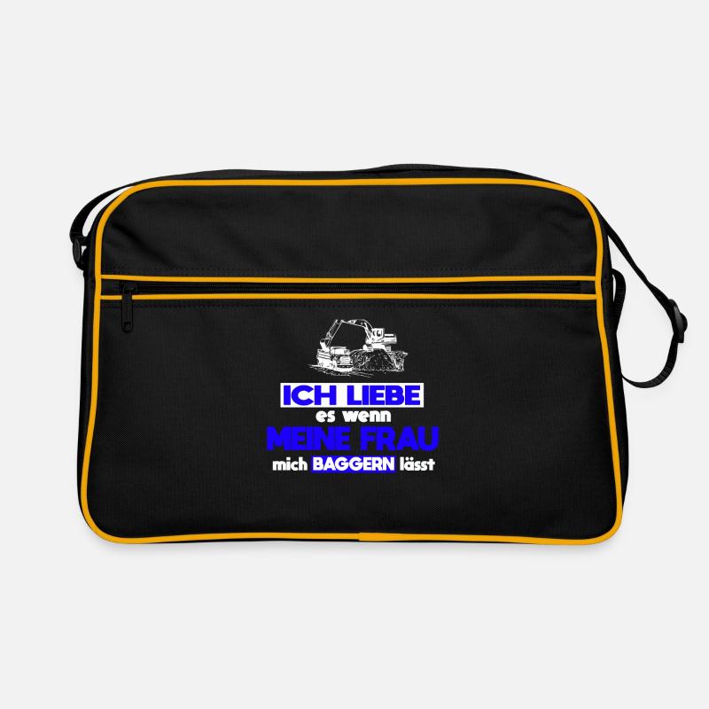 Baggerfahrer Frau Spruch Baggern Retro Tasche