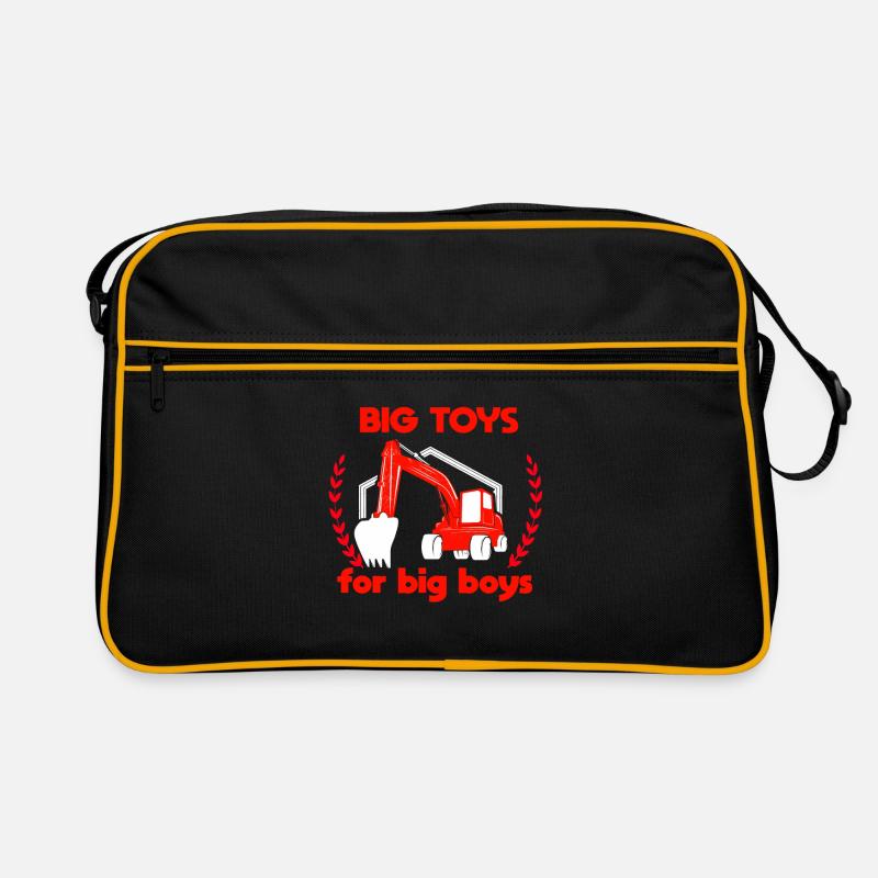 Baggerfahrer lustiger Spruch - Retro Tasche - Schwarz/Gold