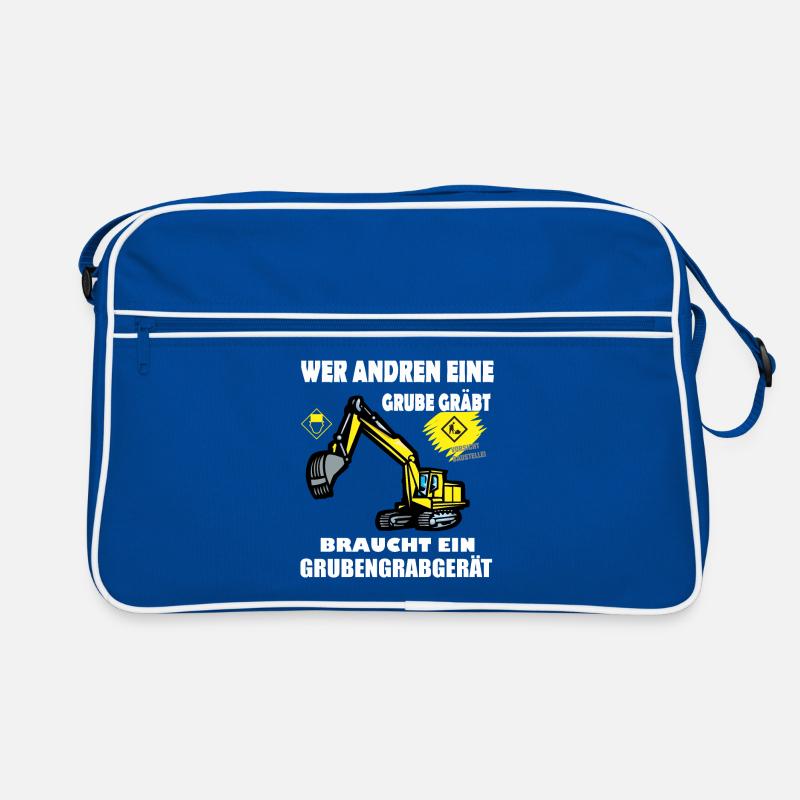 Wer anderen Grube gräbt braucht Grubengrabgerät Retro Tasche