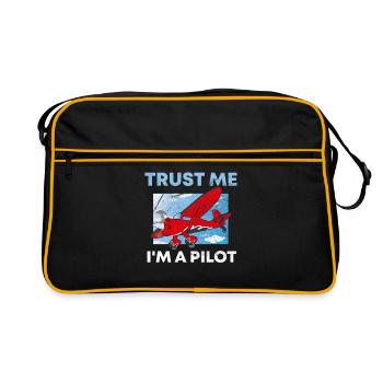 Crois-moi, je suis pilote de proverbe - Sac Retro - noir/or - Devant