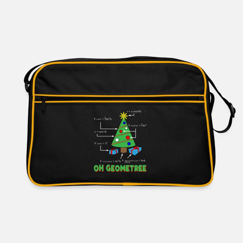 Geometree Mathe Lehrer Weihnachten - Retro Tasche - Schwarz/Gold