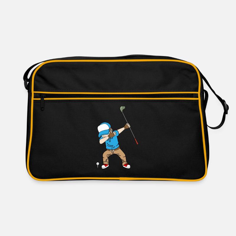 Golf Golfer - Retro Tasche - Schwarz/Gold
